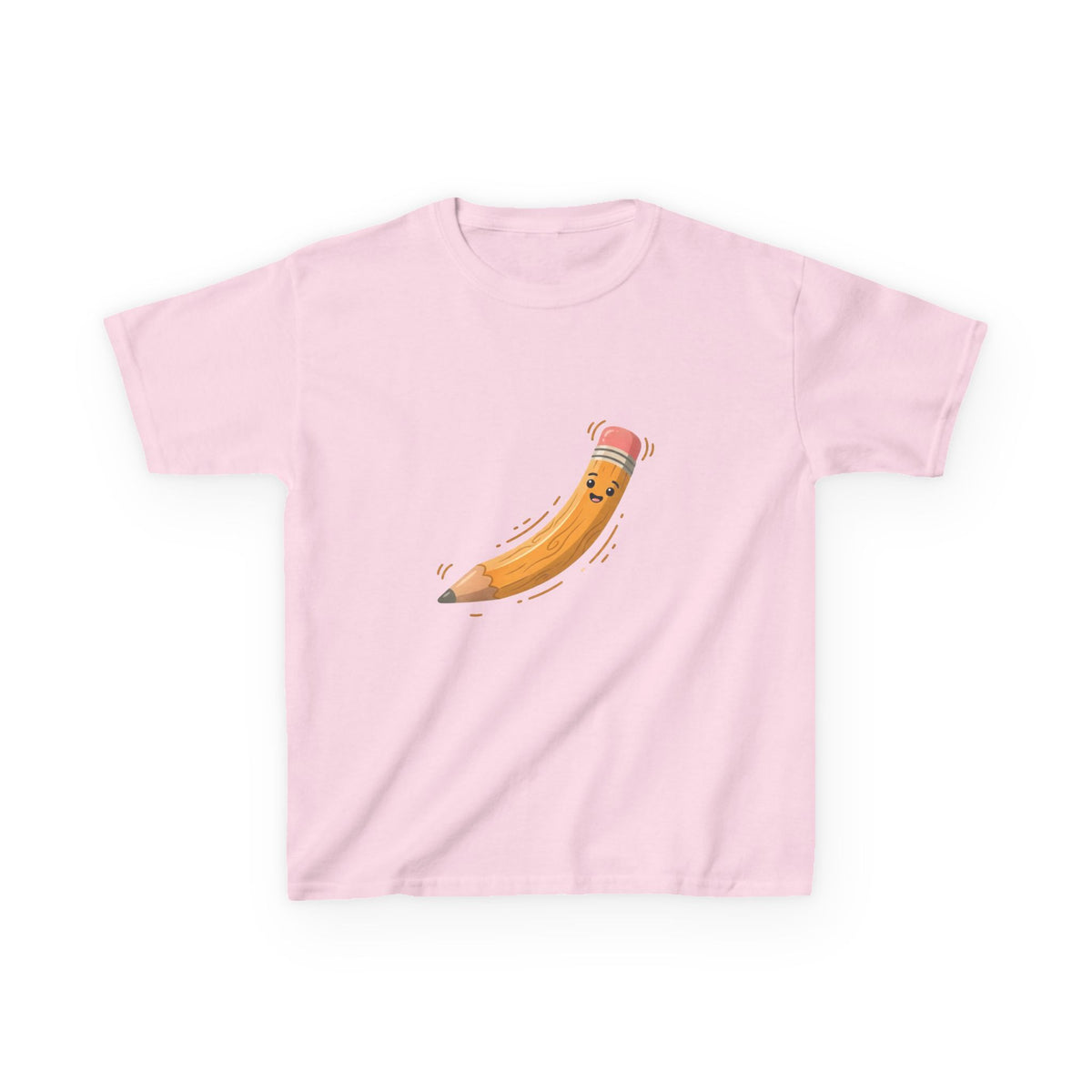 Kids Heavy Cotton Tee - Happy Animated Pencil School Supply | Back to