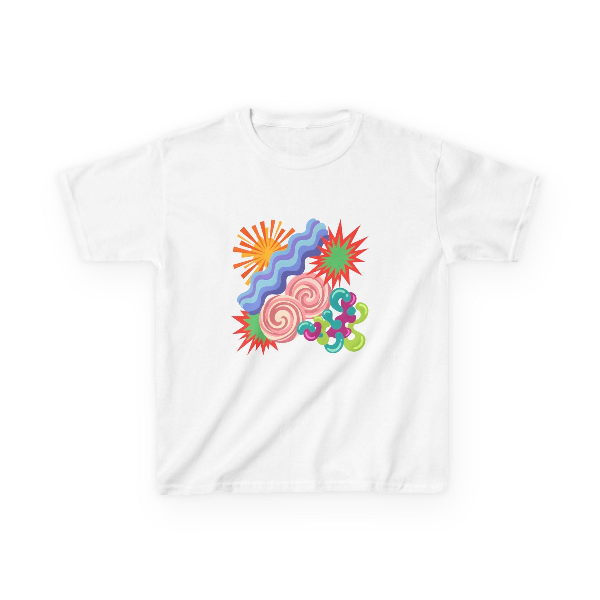 Kids T-Shirt - Playful Candy Explosion Abstract Art