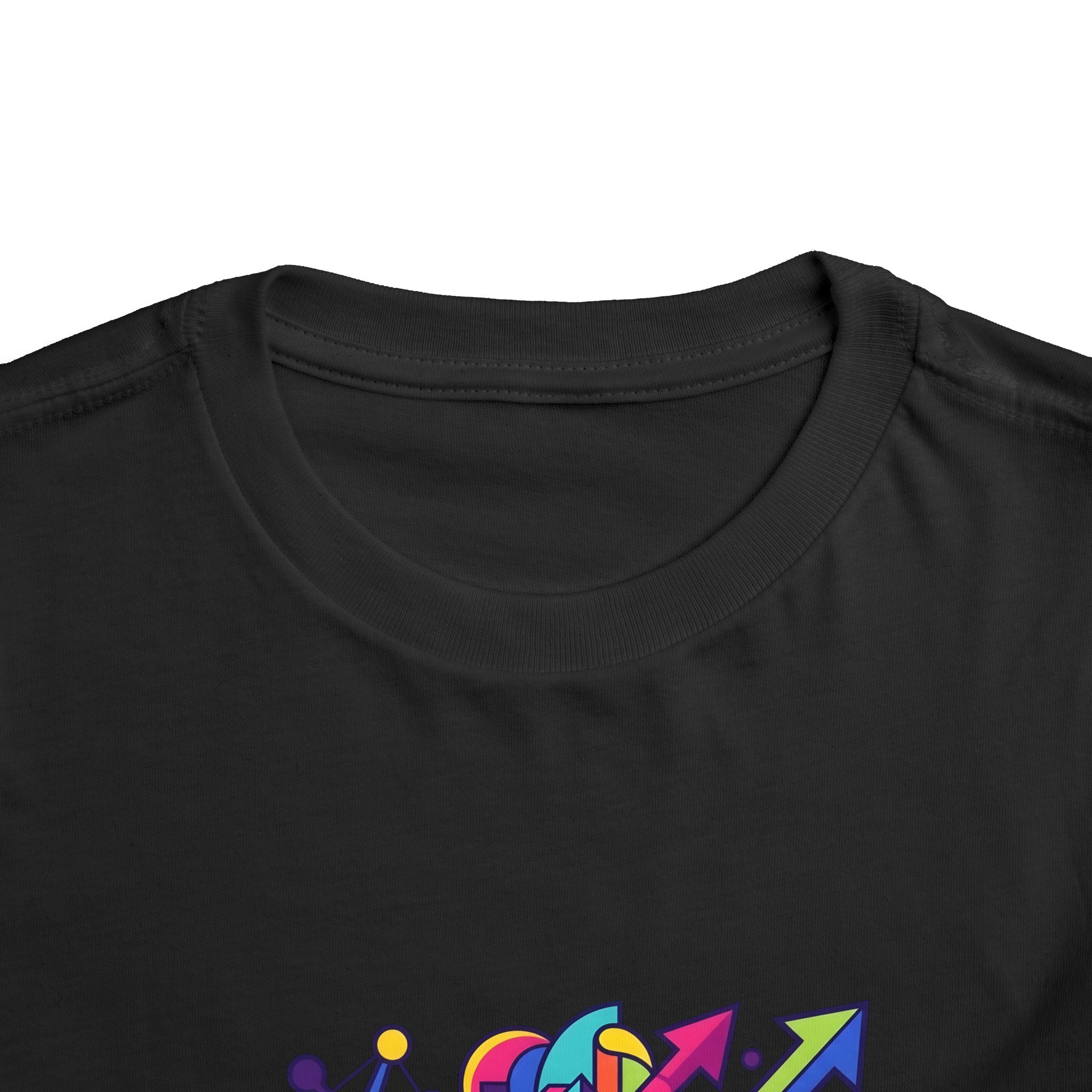 Toddler Crypto Shirt - Neon Geometric Digital Art | Blockchain Kids