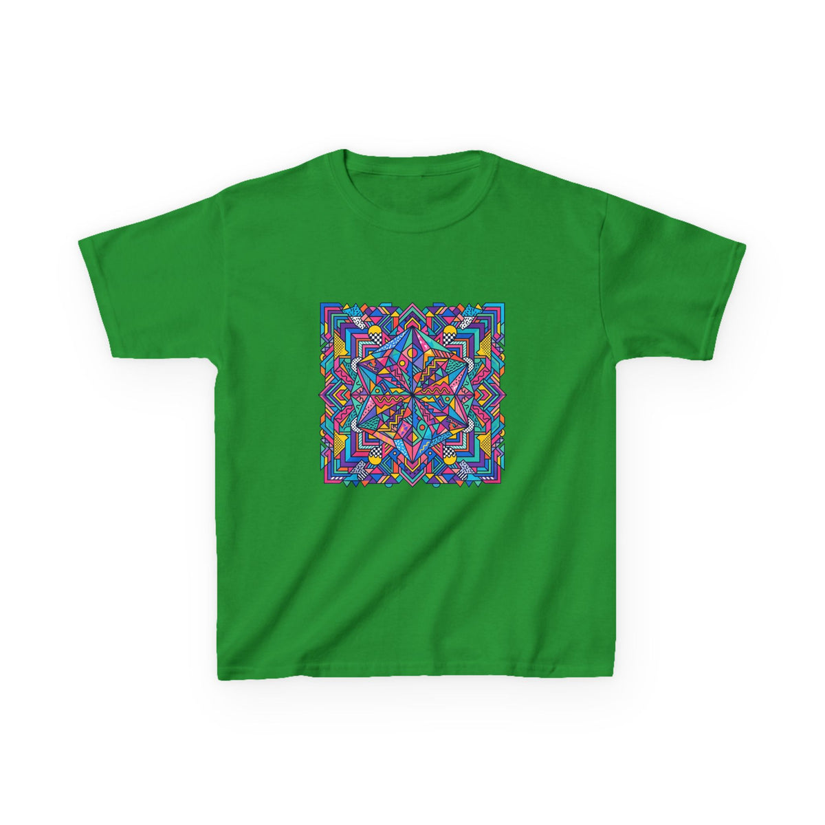 Kids Tee - Retro Geometric Kaleidoscope Abstract | 90s Aesthetic Top