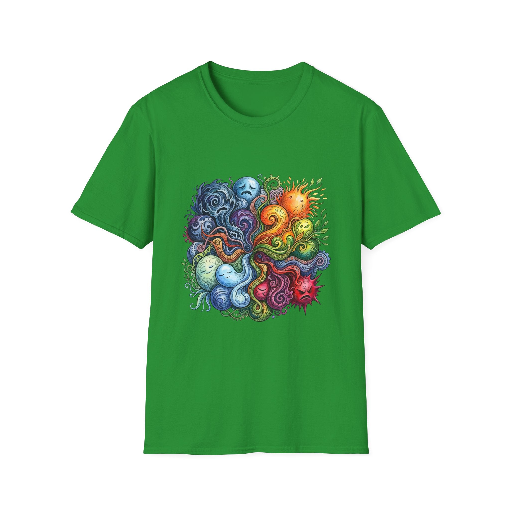 Abstract T-Shirt - Whimsical Watercolor Mandala | Surreal Figures