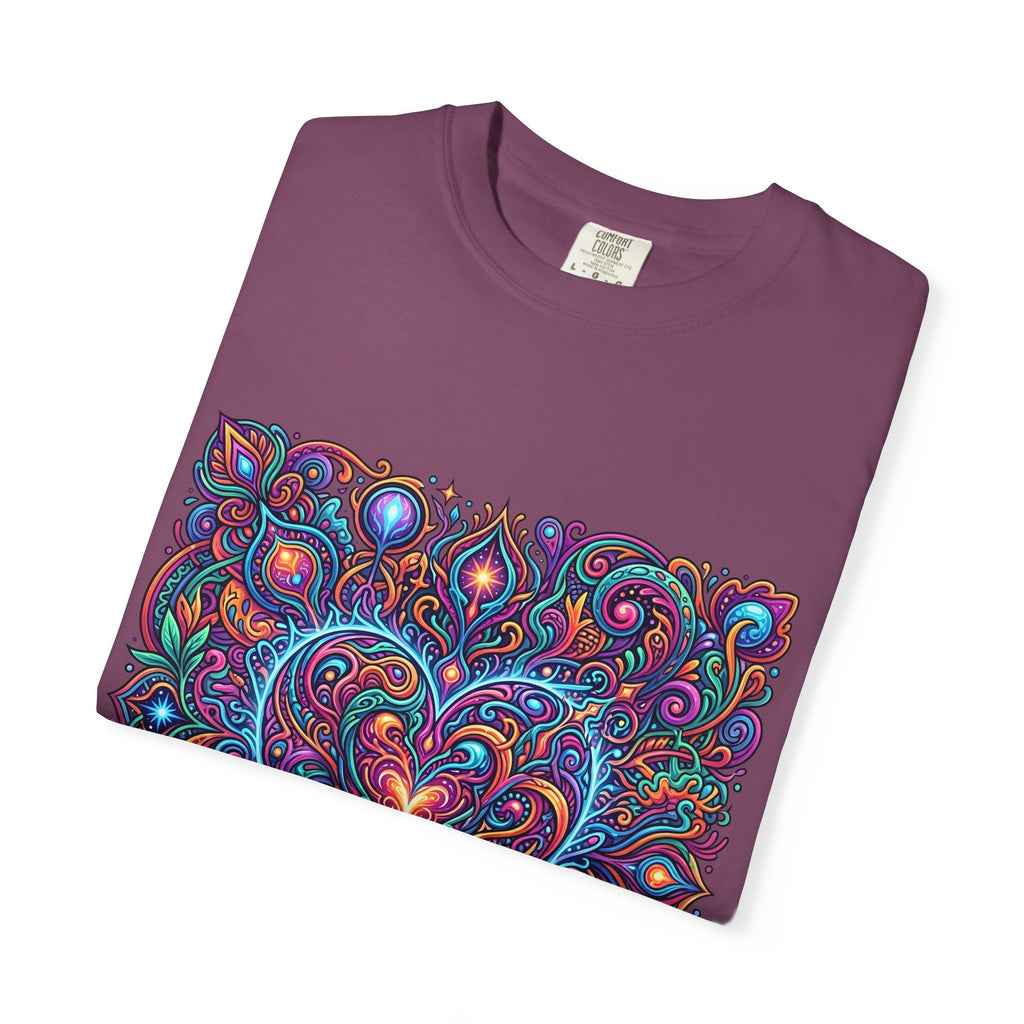 Unisex Garment-Dyed T-shirt - Cosmic Love | Psychedelic Heart Art