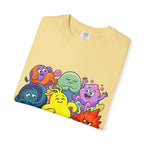 Unisex Garment-Dyed T-Shirt - Diverse Emotional Cartoon Creatures