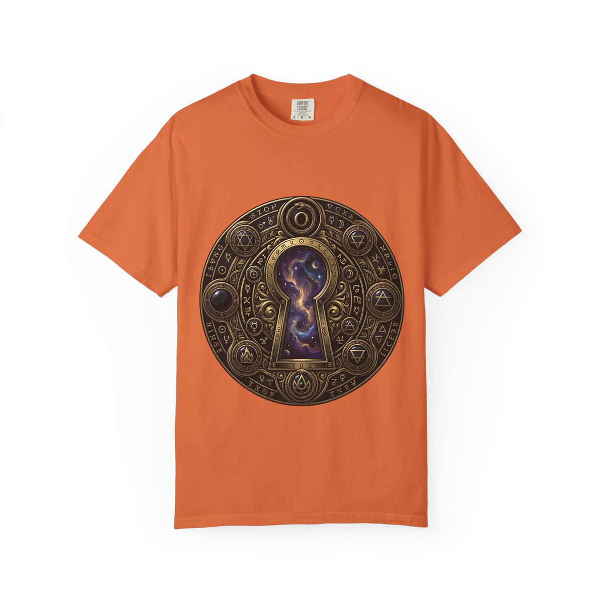 T-shirt - Celestial Keyhole Galaxy | Occult Alchemical Gold