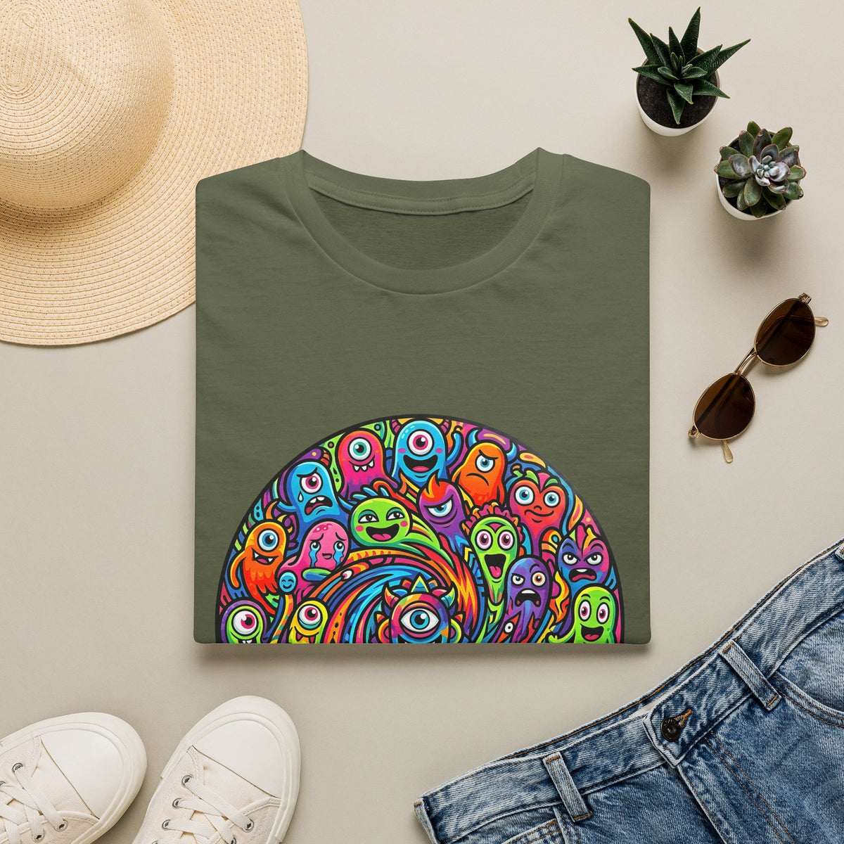 T-Shirt - Psychedelic Monster Swirl | Vibrant Alien Party