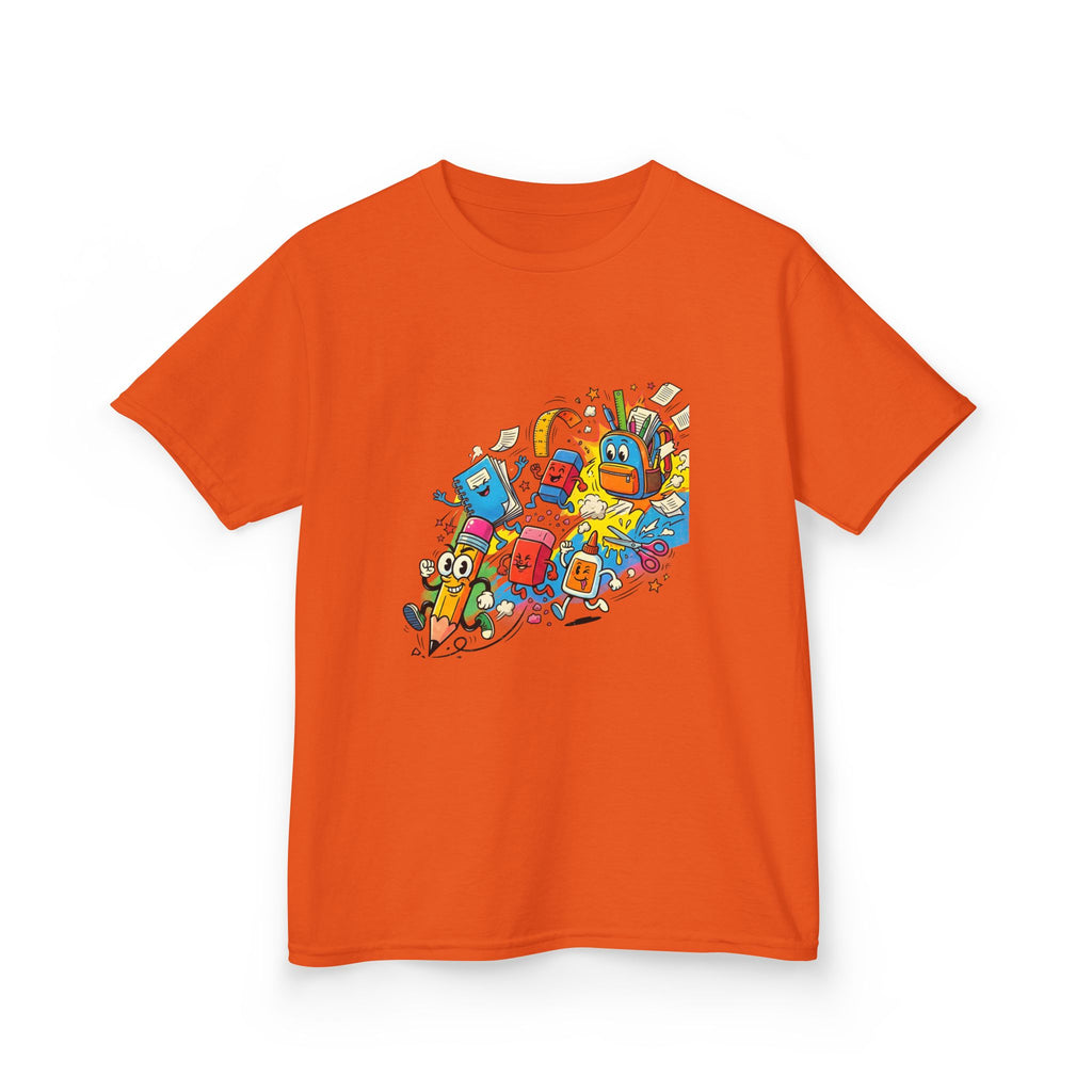 Kids Back to School 2026 Tee - Cartoon School Supplies