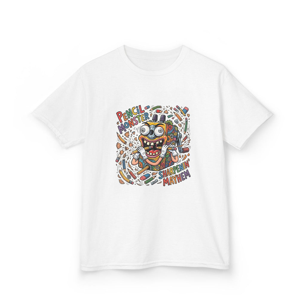 Kids Tee - Pencil Monster "Sharpenin' Mayhem" Cartoon | School