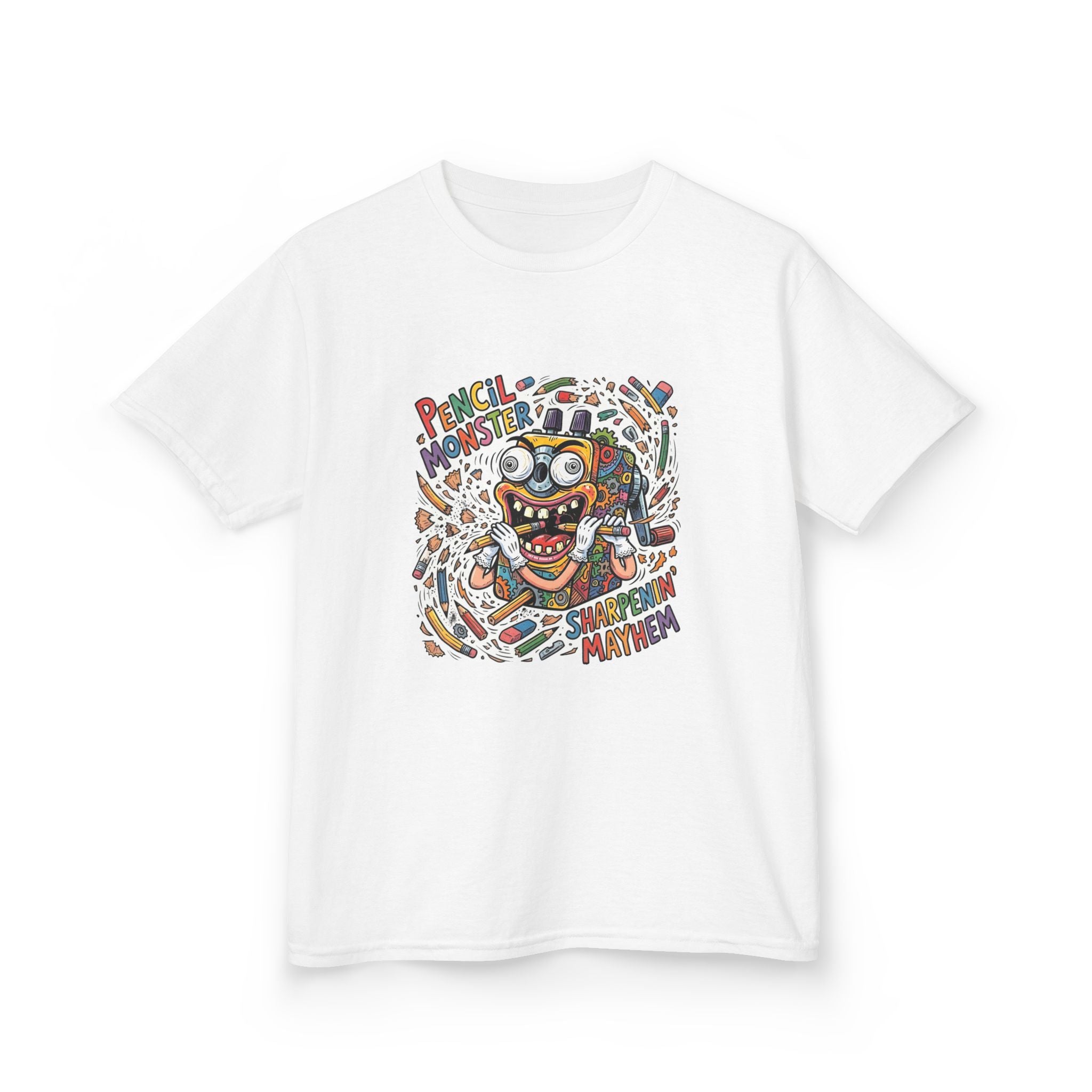 Kids Tee - Pencil Monster "Sharpenin' Mayhem" Cartoon | School