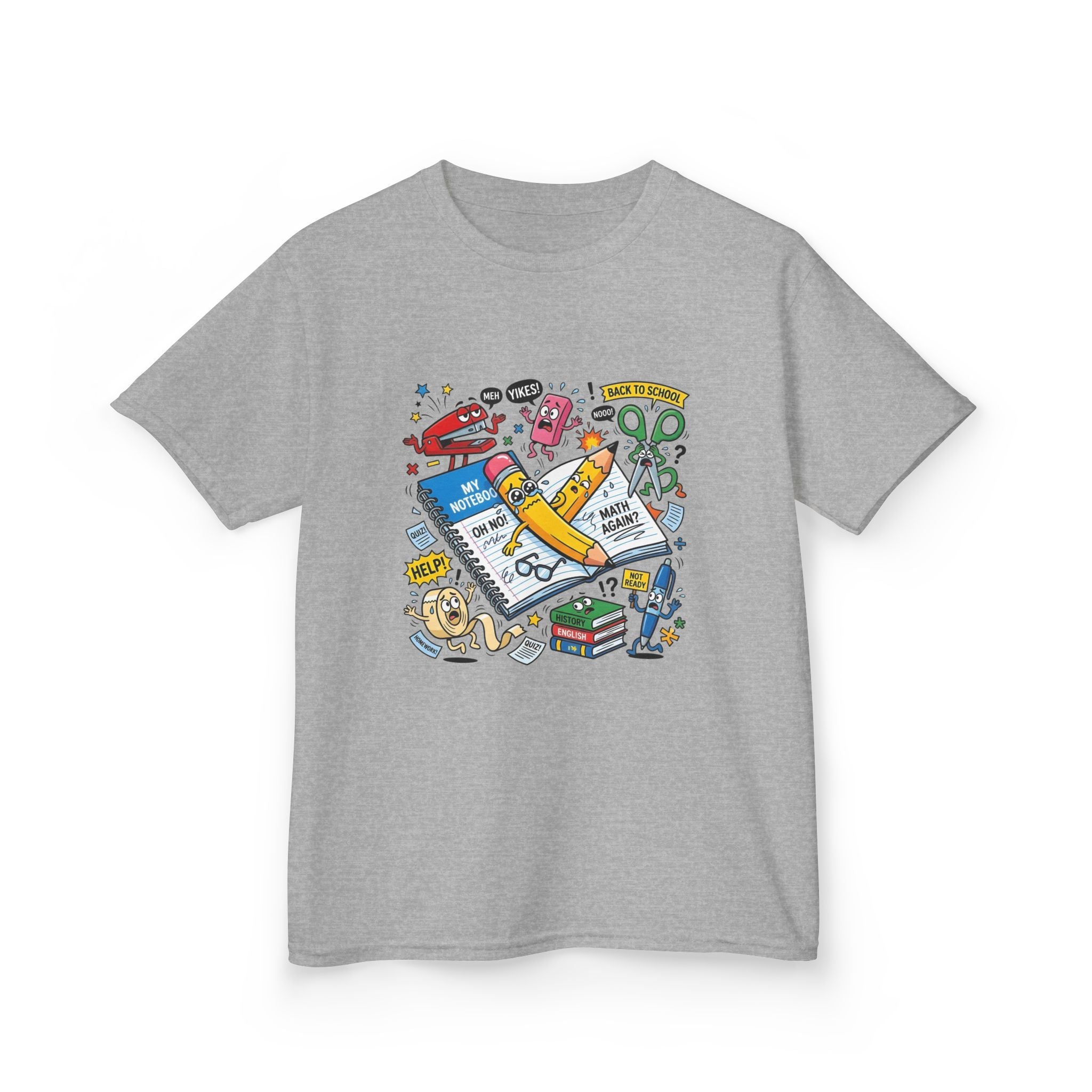 Kids Tee - Back to School Anxiety MEH YIKES! Funny Student