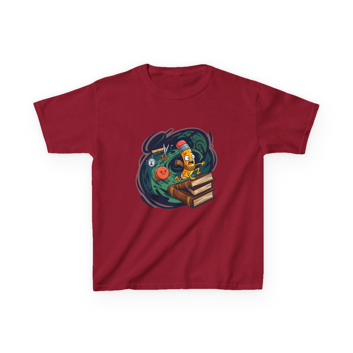 Kids School Supplies Tee - Whimsical Cartoon Design | Back to School