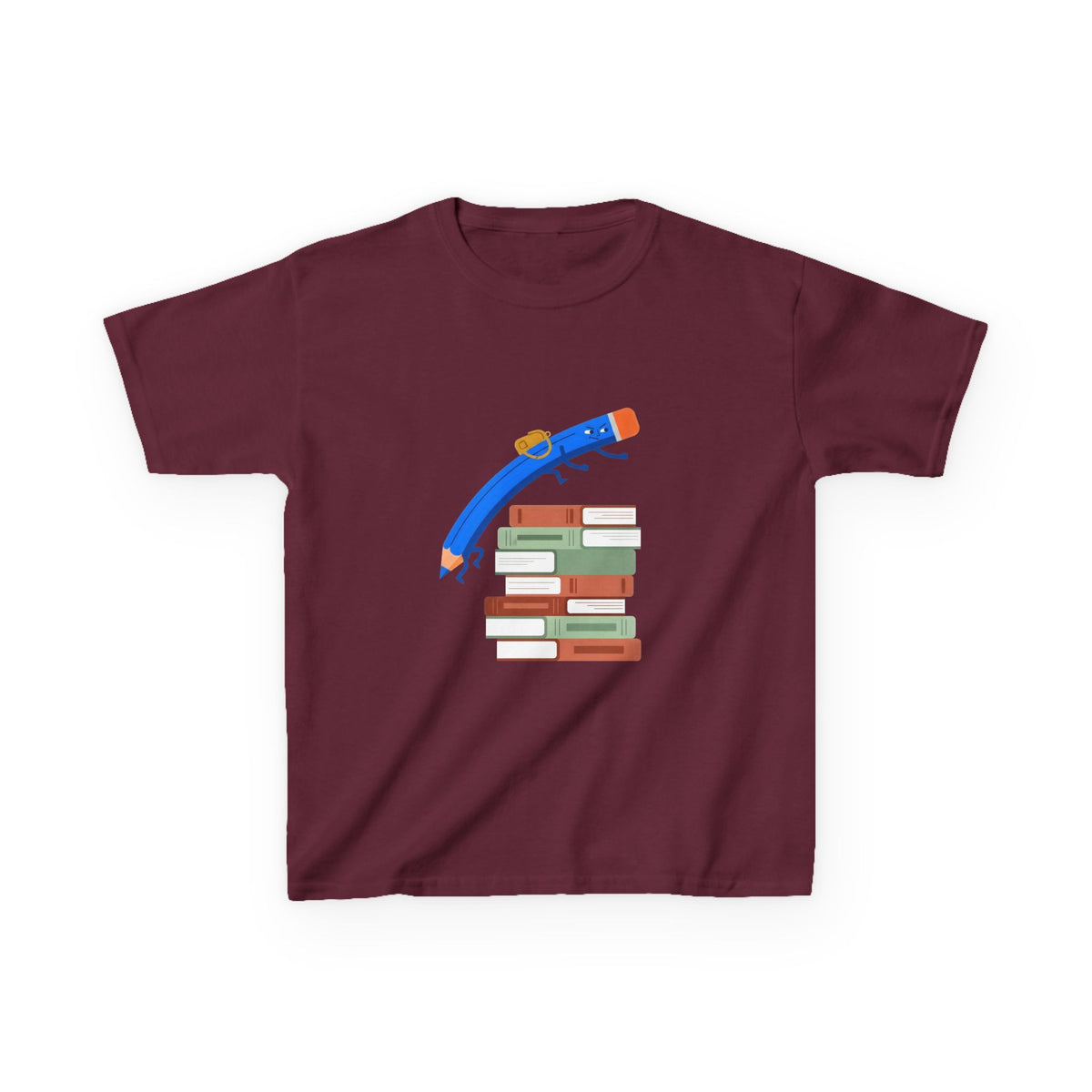 Kids Tee - Back to School Education | Books & Pencil