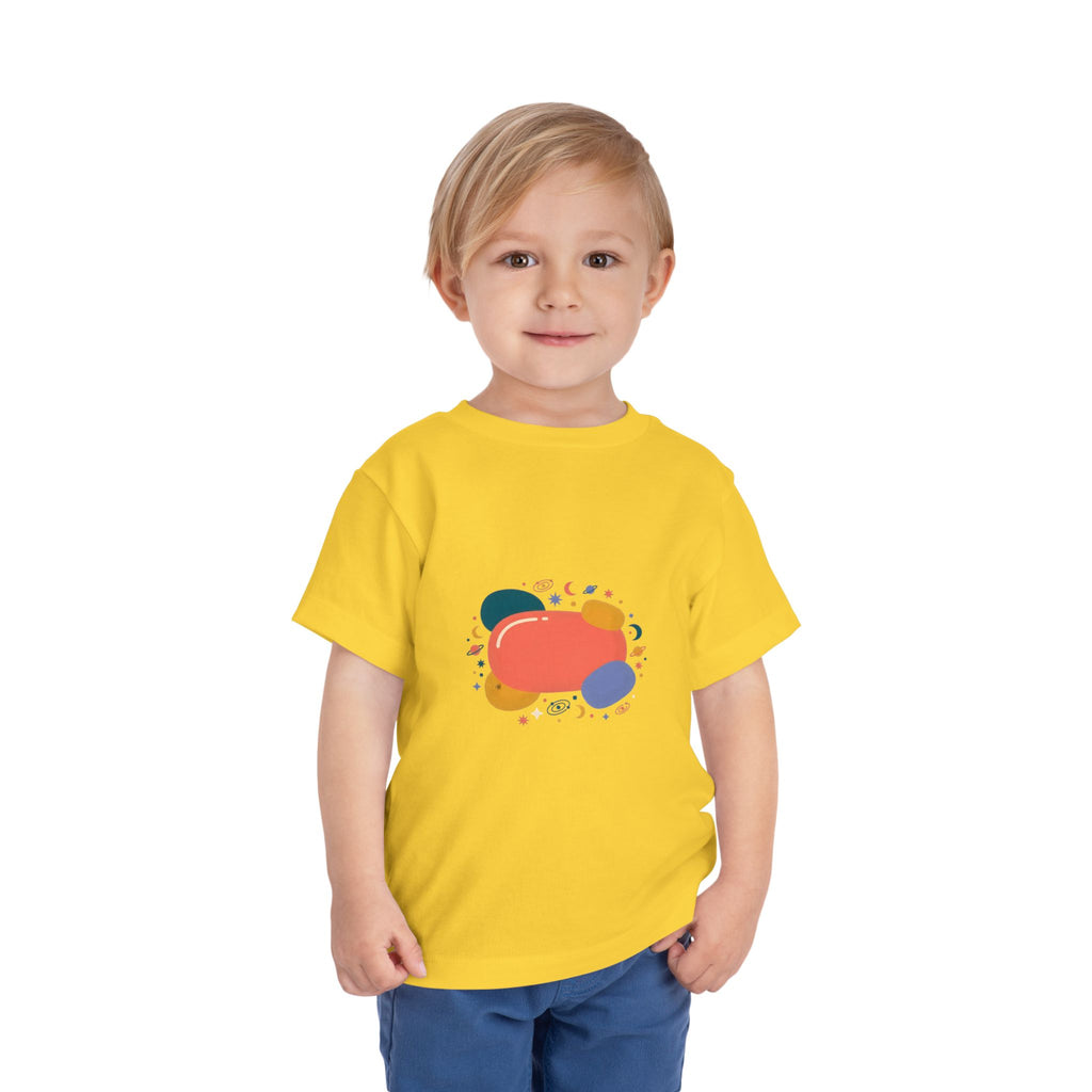 Toddler Short Sleeve Tee - Whimsical Space Design | Kids Cosmic