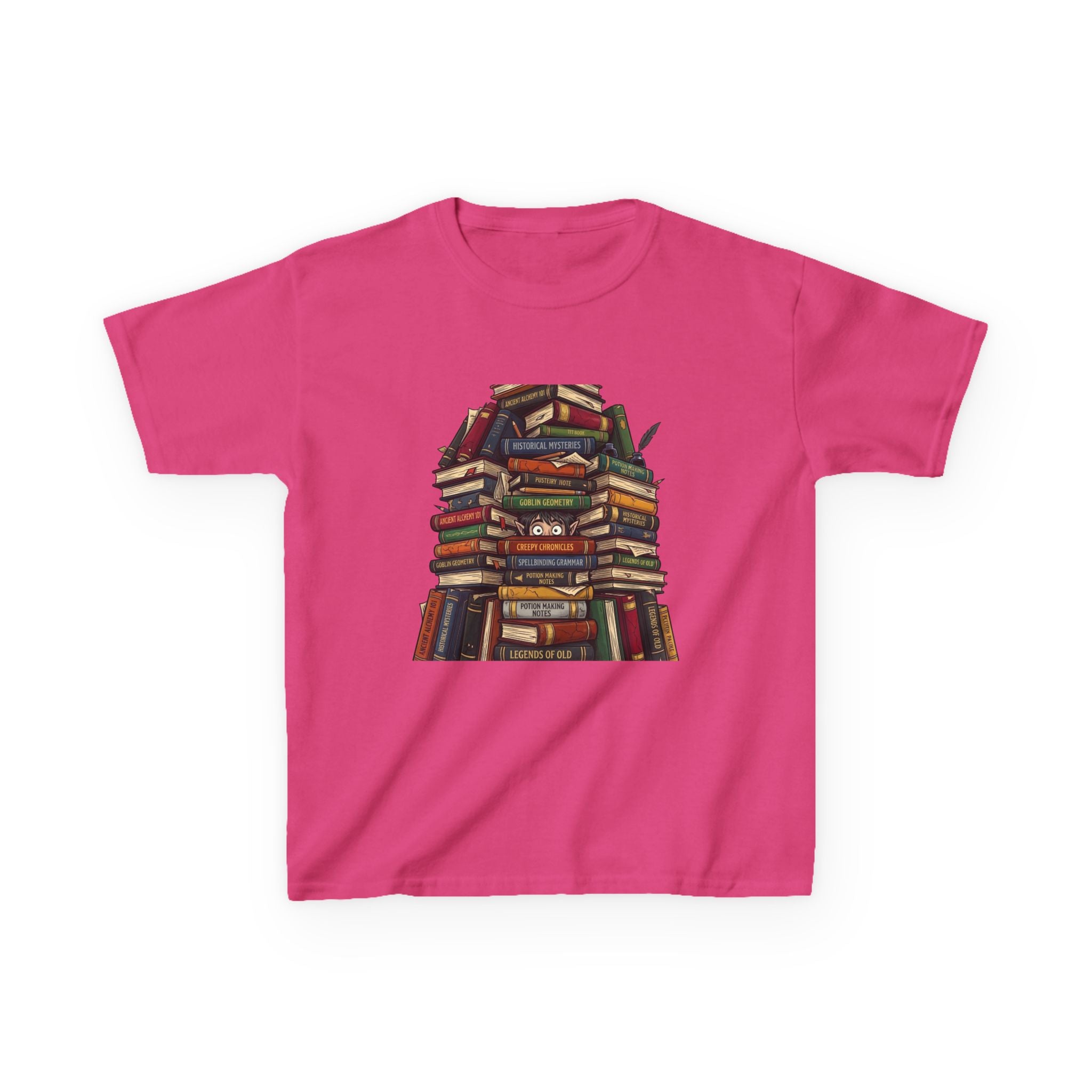 Kids Magic Studies Tee - Whimsical Fantasy Books & Goblin Geometry