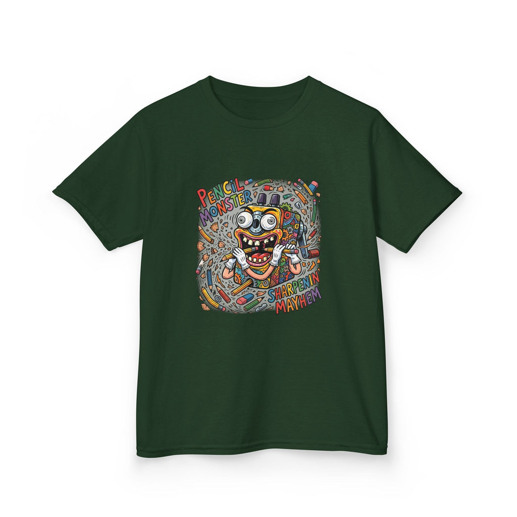 Kids Tee - Pencil Monster "Sharpenin' Mayhem" Cartoon | School