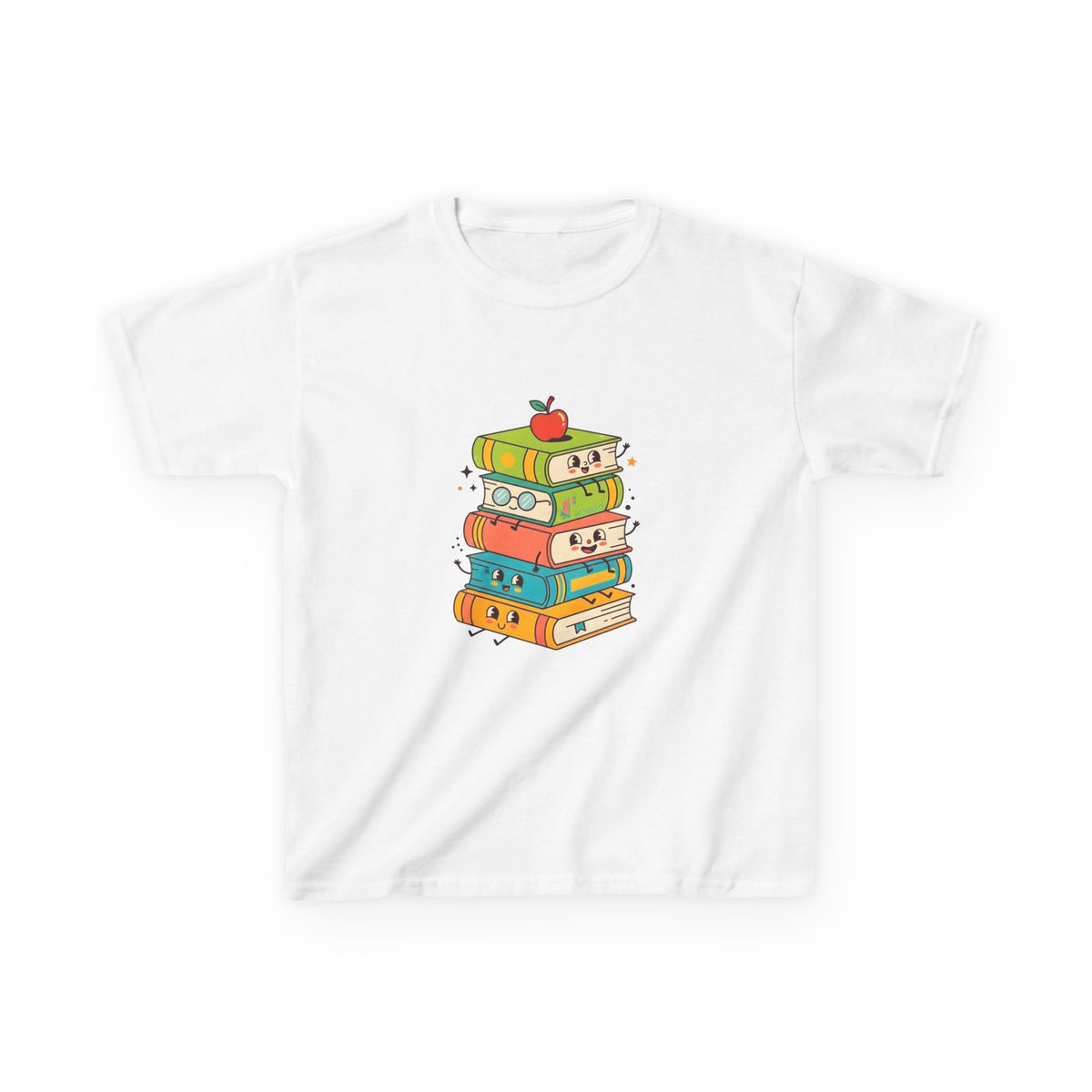 Kids Bookworm Tee - Whimsical Retro Reading & Learning Design