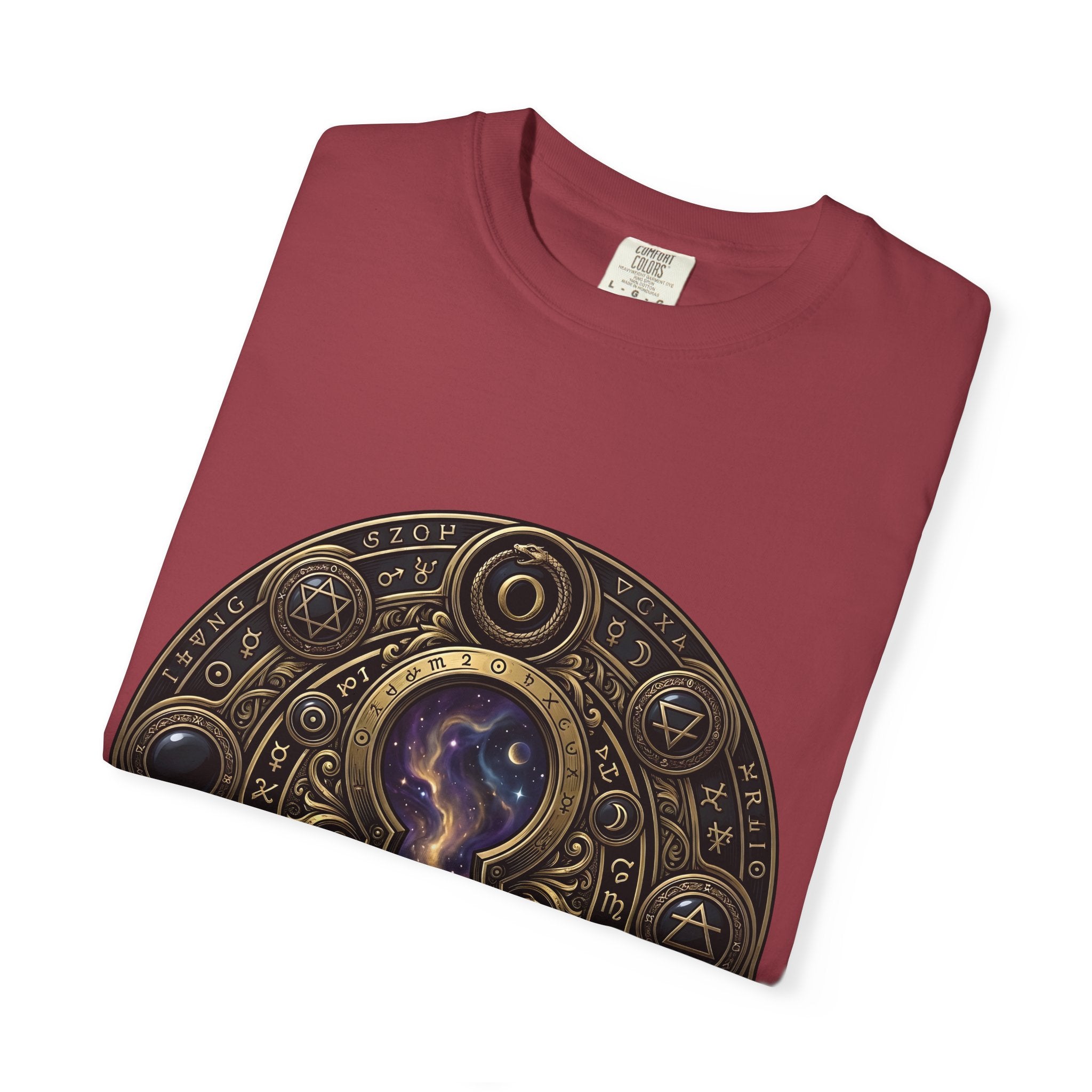 T-shirt - Celestial Keyhole Galaxy | Occult Alchemical Gold