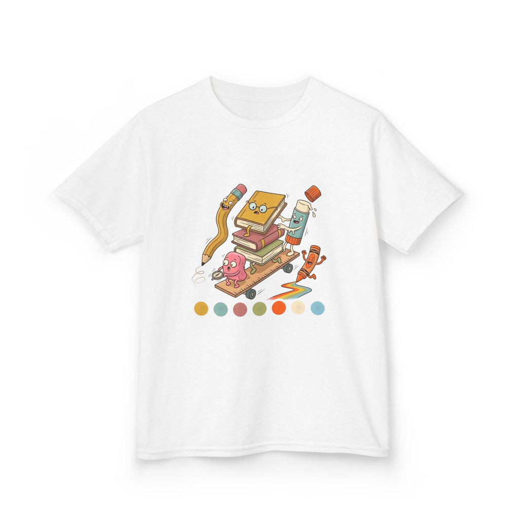 Kids T-Shirt - Cute Cartoon School Supplies | Back to School 2026