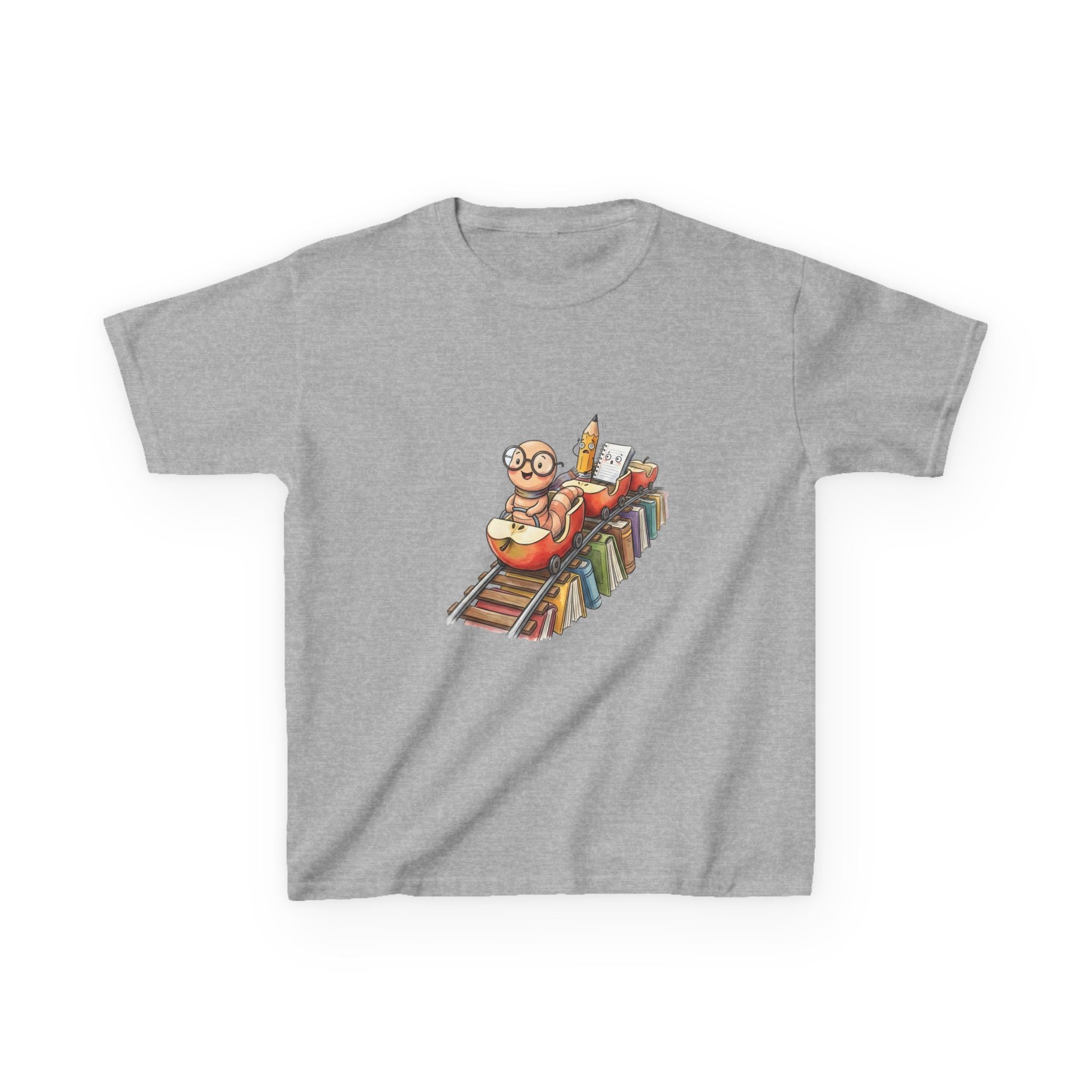 Kids Learning Train Tee - Whimsical Bookworm Education Shirt