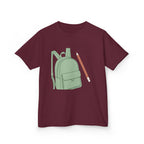 Kids Tee - Cartoon School Supplies Backpack Pencil | Back to School