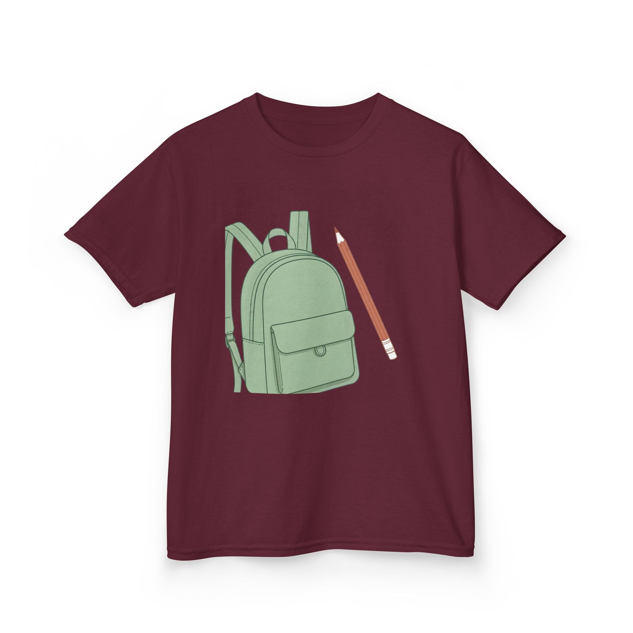 Kids Tee - Cartoon School Supplies Backpack Pencil | Back to School