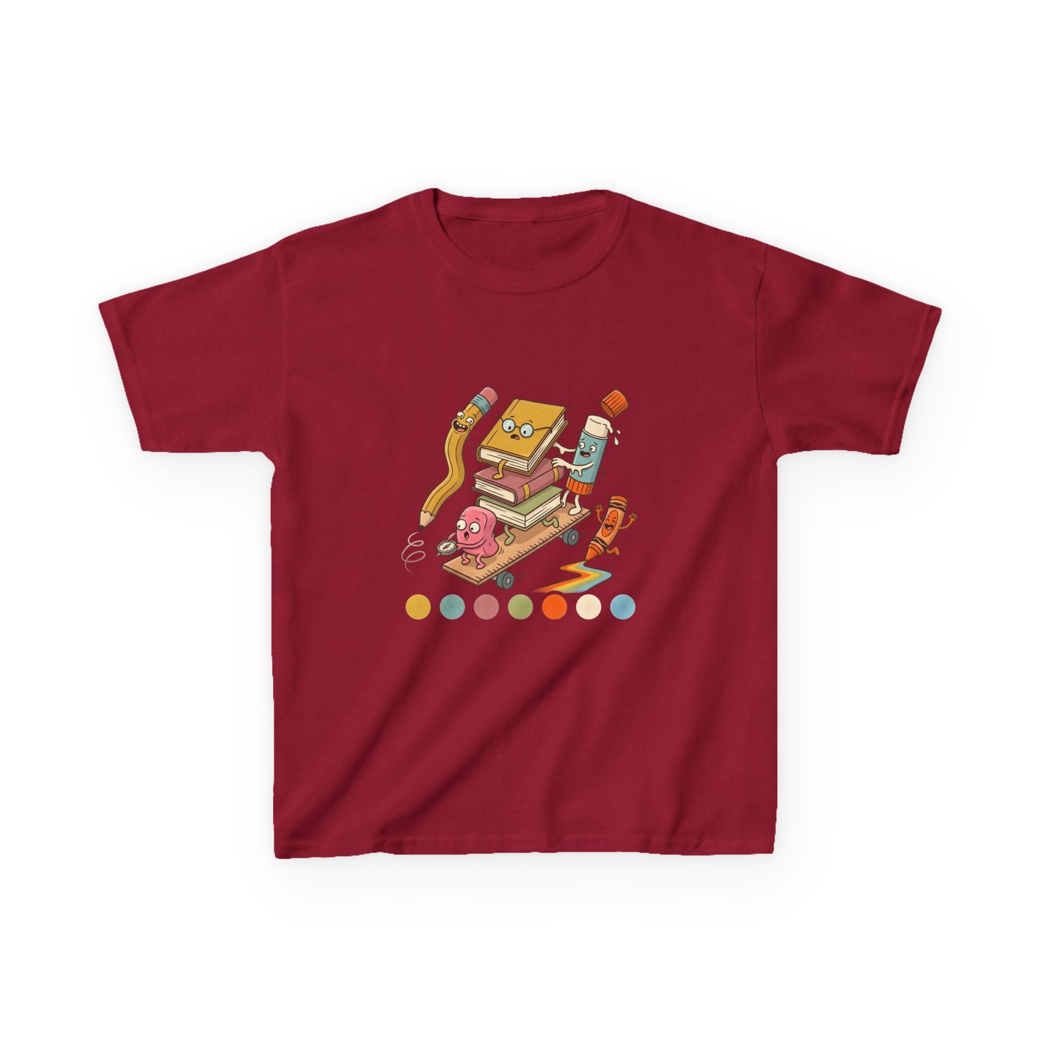 Kids T-Shirt - Cute Cartoon School Supplies | Back to School 2026