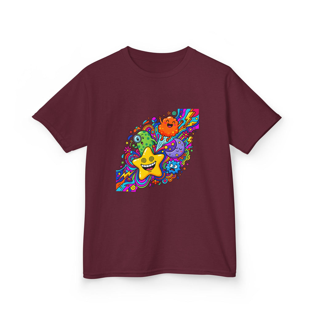 Kids Psychedelic Monster Tee - Vibrant Cartoon Doodle Shirt