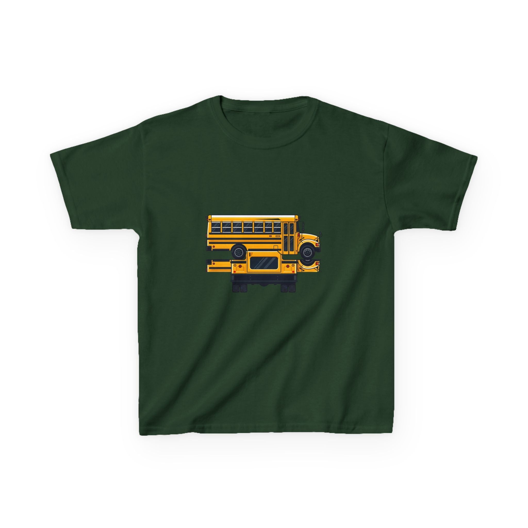 Kids School Bus T-Shirt - Cute Cartoon Reflection | Back to School
