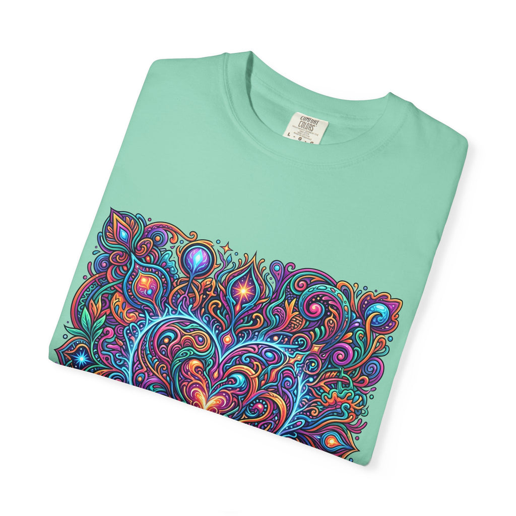 Unisex Garment-Dyed T-shirt - Cosmic Love | Psychedelic Heart Art
