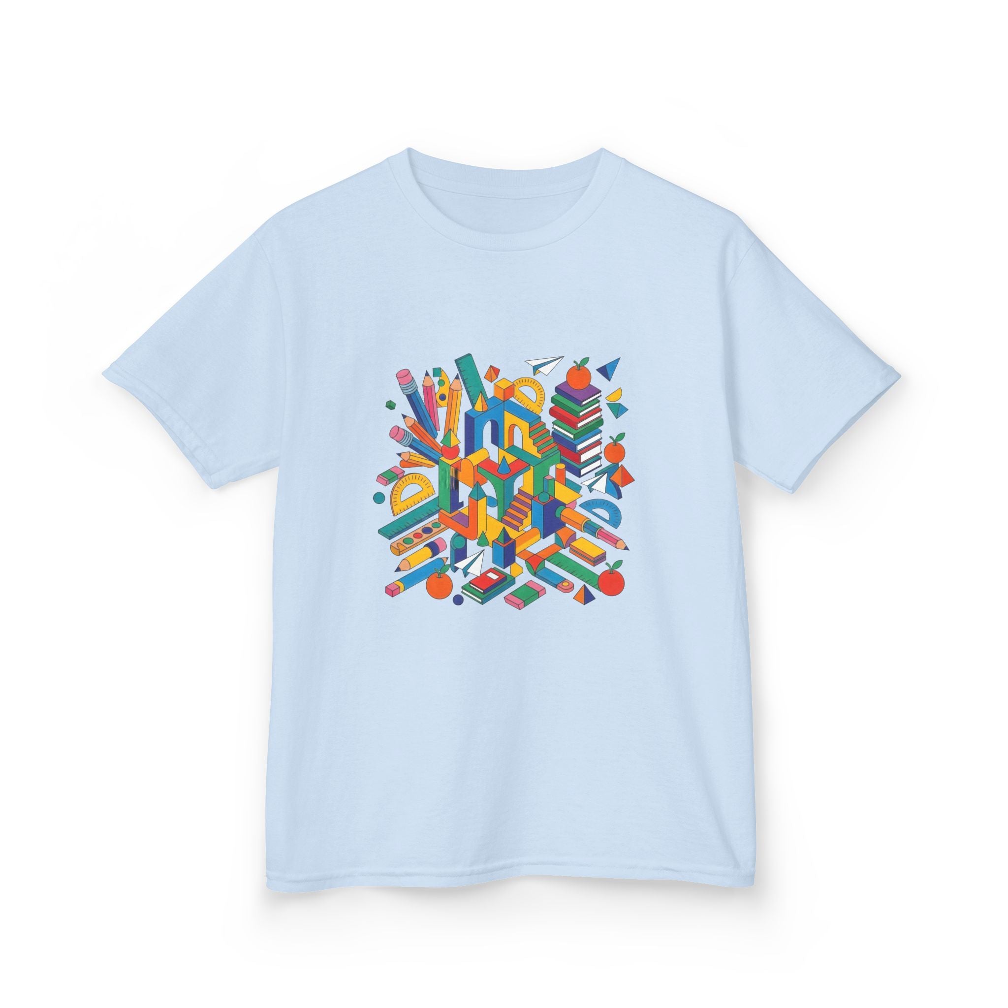 Kids T-Shirt - Abstract Geometric School Supplies | Back to School