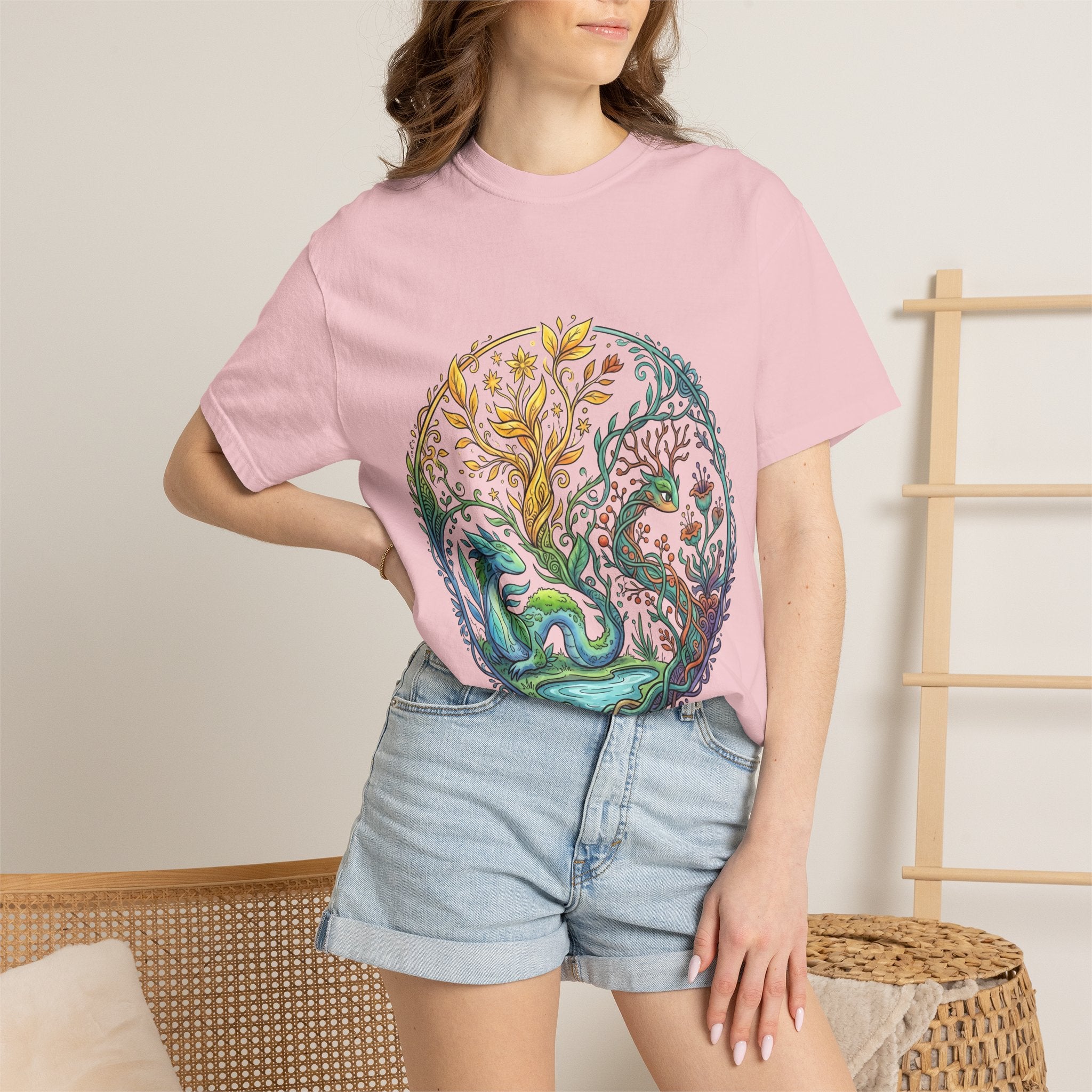 Elemental Dragon Tree T-Shirt - Mystical Nature Art | Comfort Colors