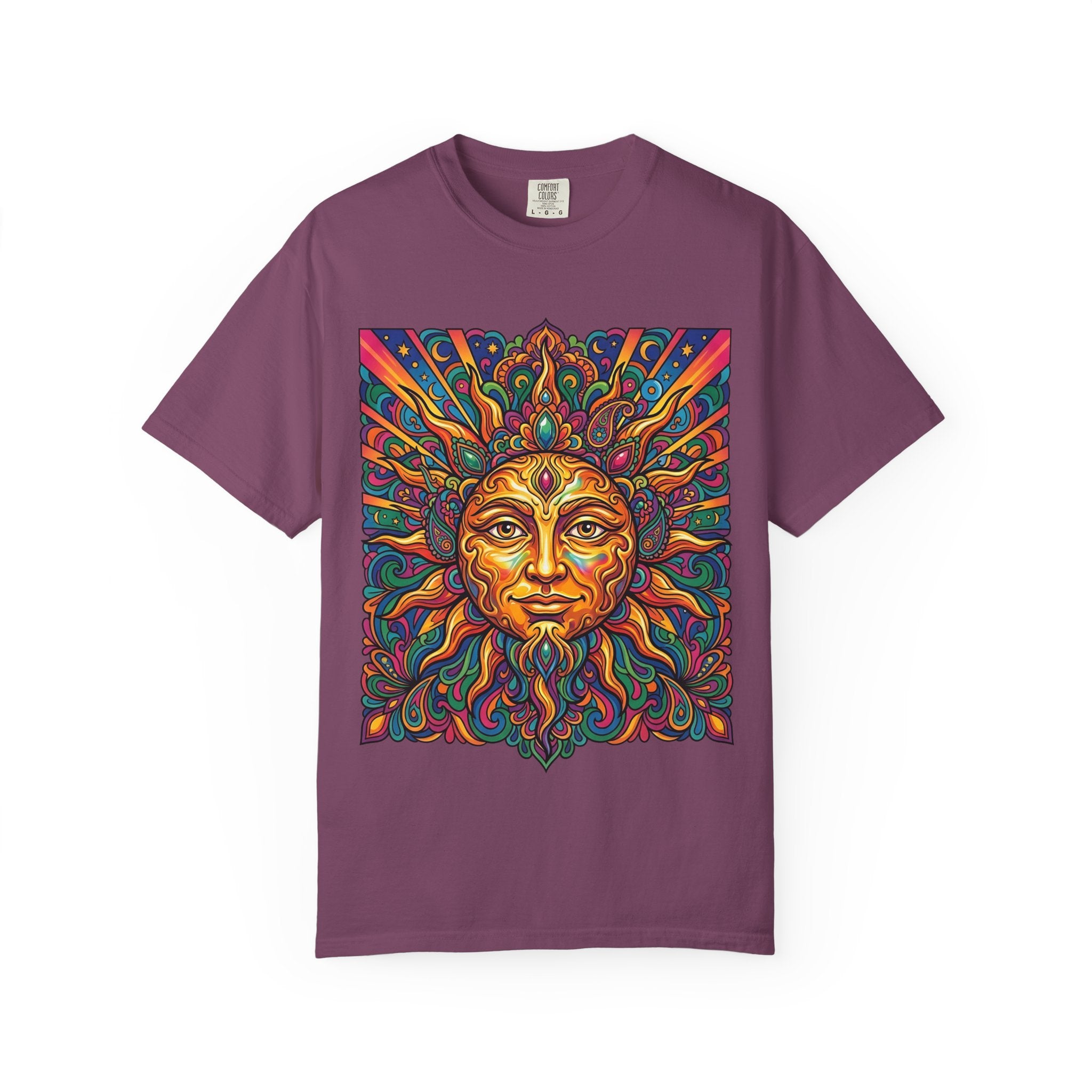 Unisex T-shirt - Psychedelic Sun Boho | Comfort Colors Garment-Dyed