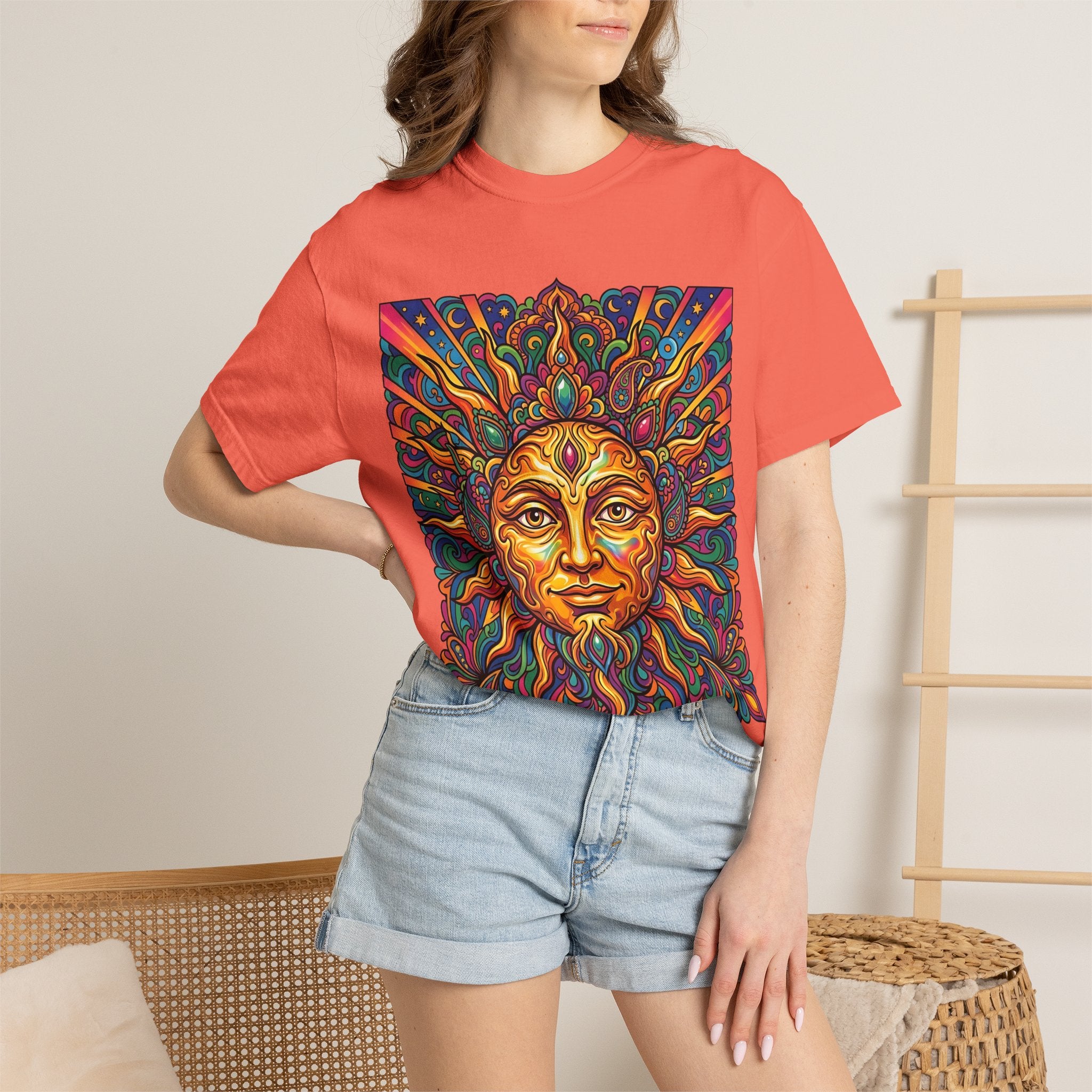 Unisex T-shirt - Psychedelic Sun Boho | Comfort Colors Garment-Dyed