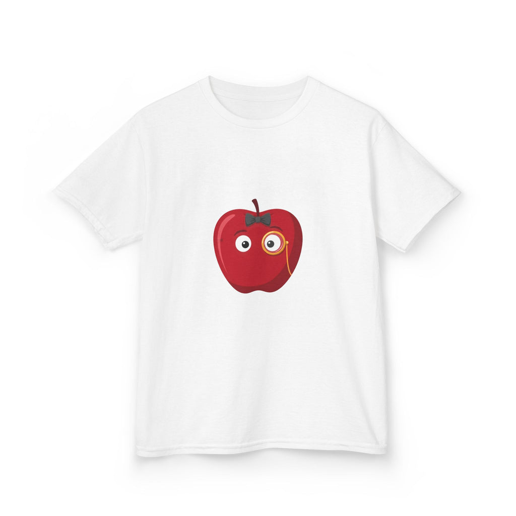 Kids Heavy Cotton Tee - Whimsical Monocle Apple Character