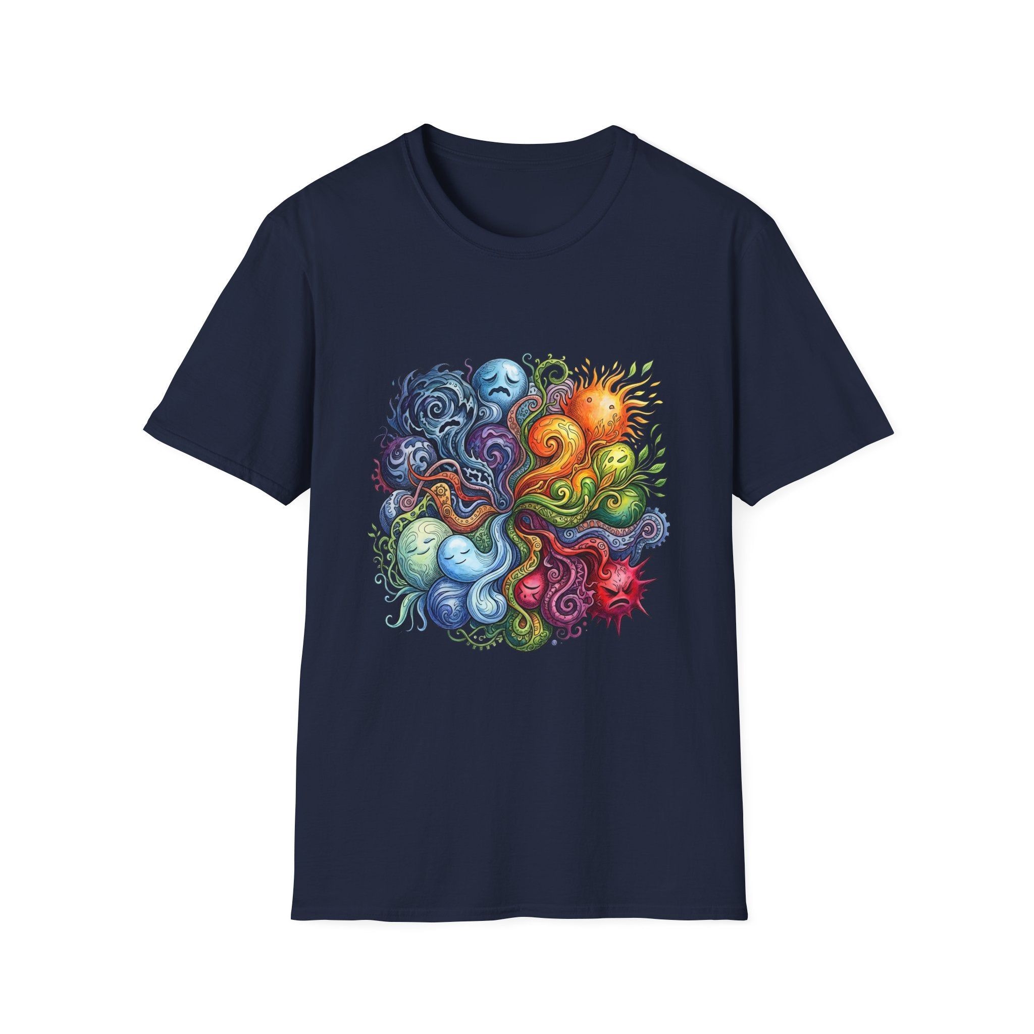 Abstract T-Shirt - Whimsical Watercolor Mandala | Surreal Figures