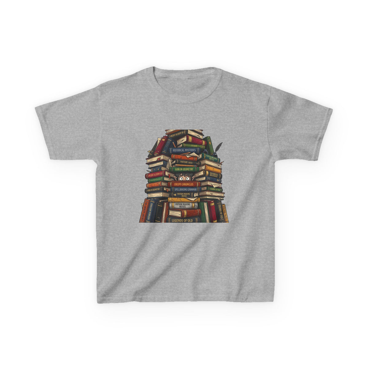 Kids Magic Studies Tee - Whimsical Fantasy Books & Goblin Geometry