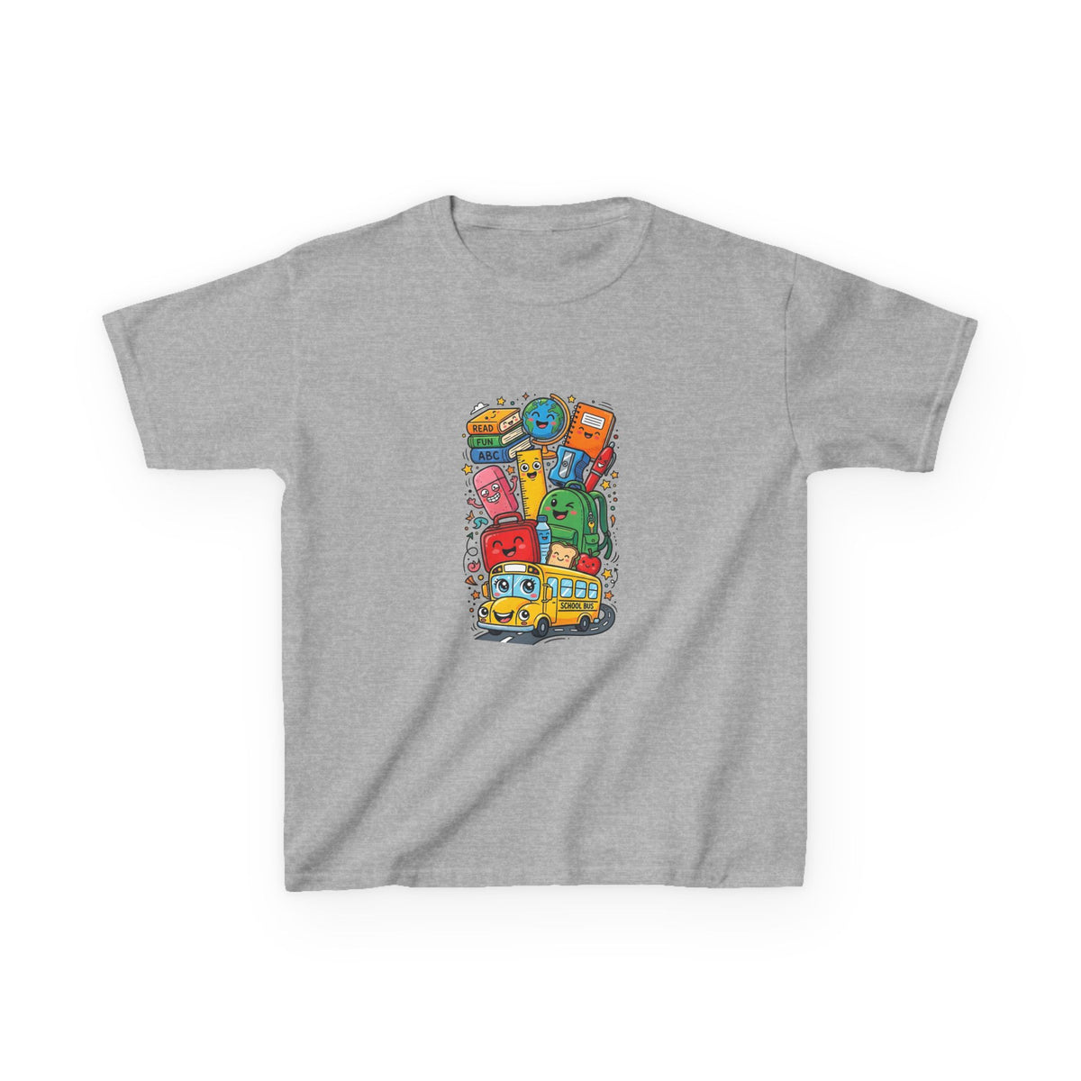 Kids Back to School T-Shirt - Cute School Bus, ABC | First Day