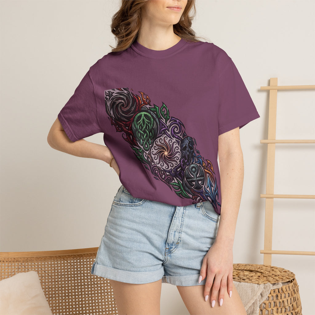 Unisex T-shirt - Dark Fantasy Celtic Skull Ankh | Garment-Dyed