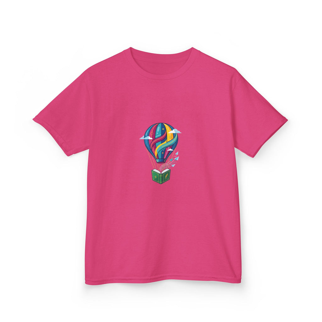 Kids T-Shirt - Bookworm Hot Air Balloon Reading Adventure Tee