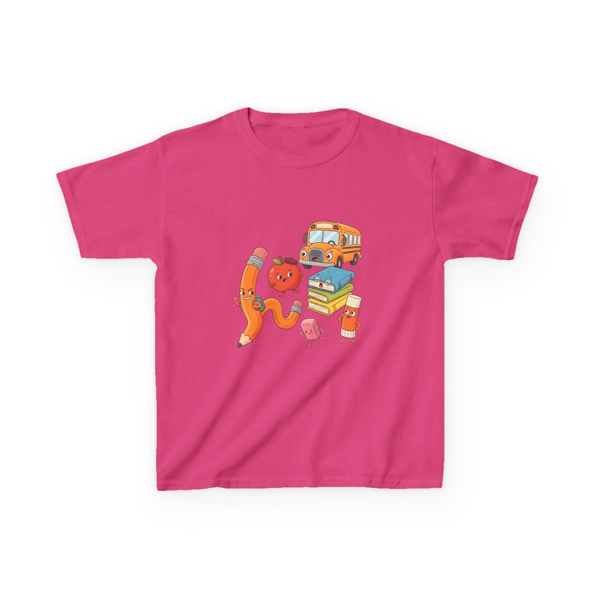 Kids T-Shirt - Cute Cartoon School Supplies | First Day of School