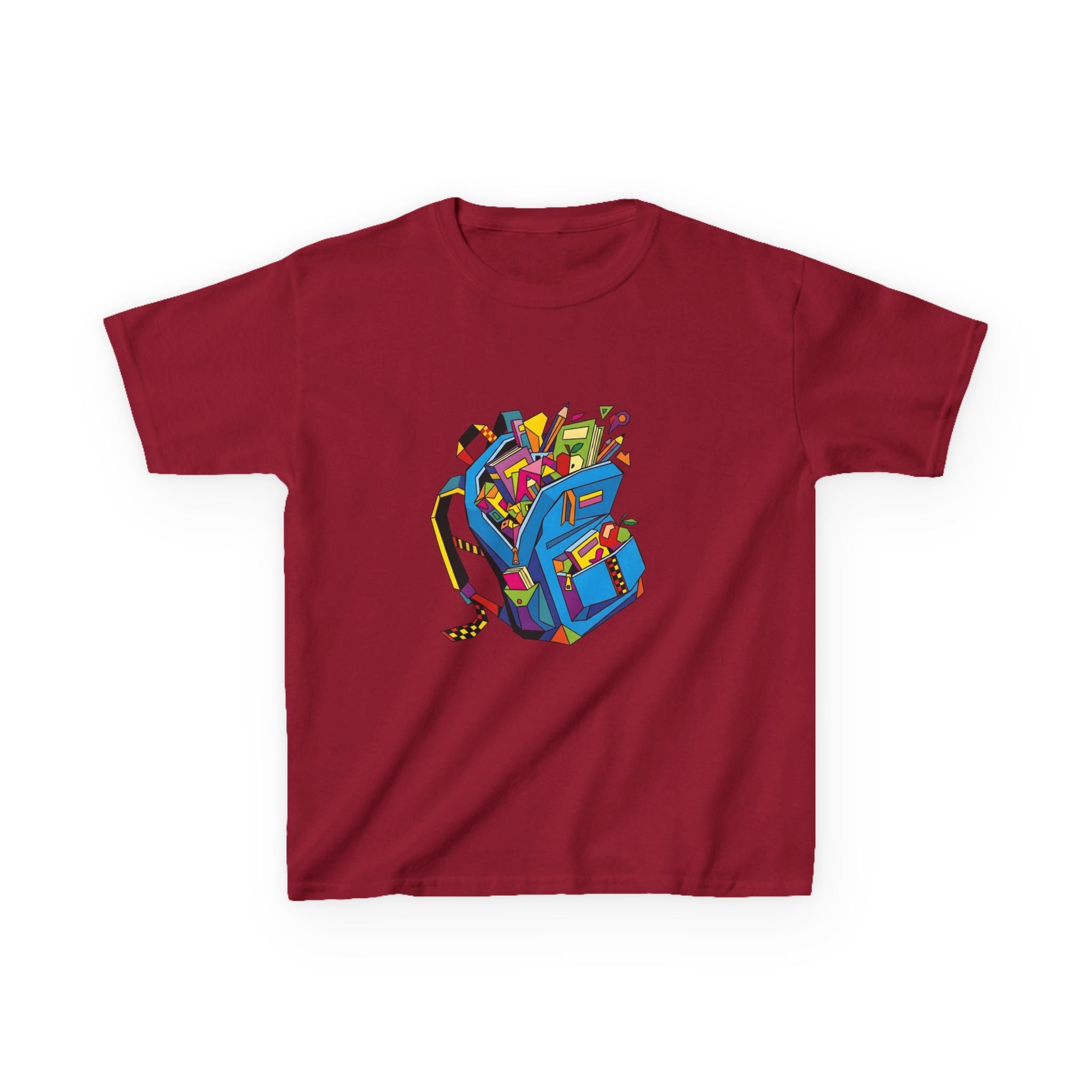 Kids Tee - Vibrant Geometric School Supplies Cartoon | Back to School