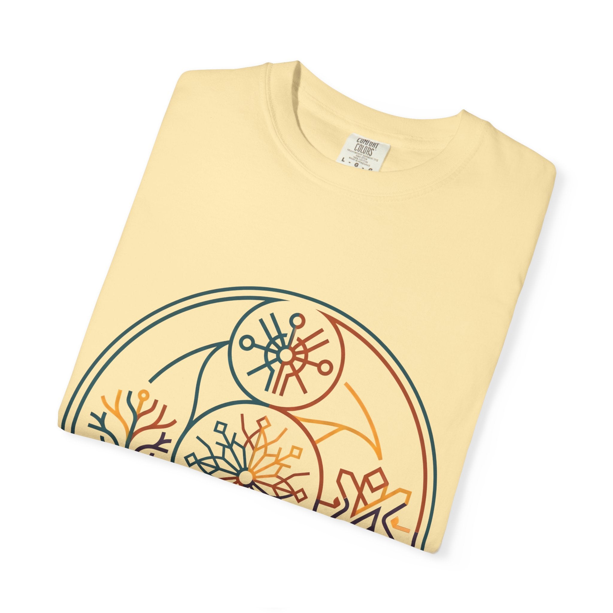 Unisex Garment-Dyed T-Shirt - Minimalist Geometric Nature Art