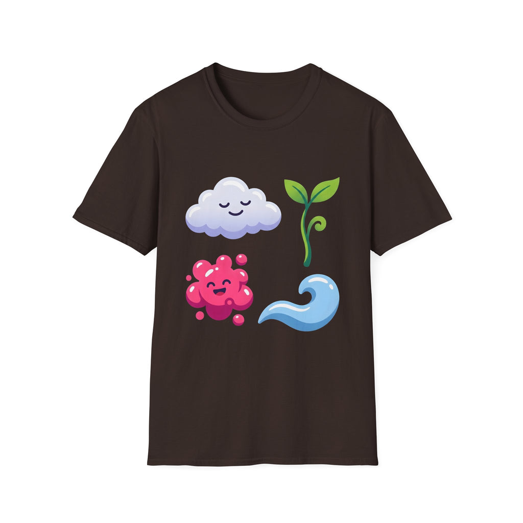 Cute Nature T-Shirt - Whimsical Cloud Sprout Wave Design | Unisex