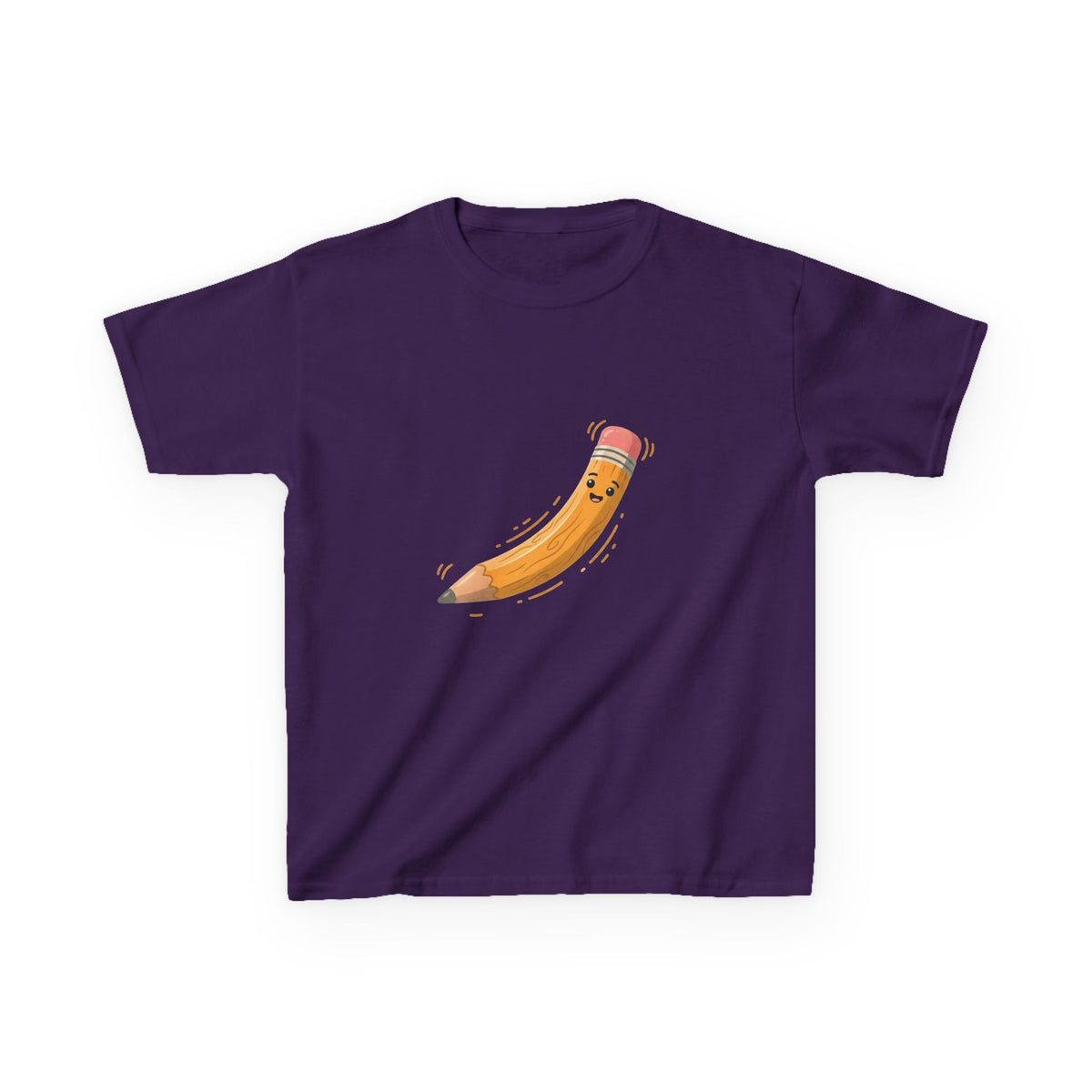 Kids Heavy Cotton Tee - Happy Animated Pencil School Supply | Back to