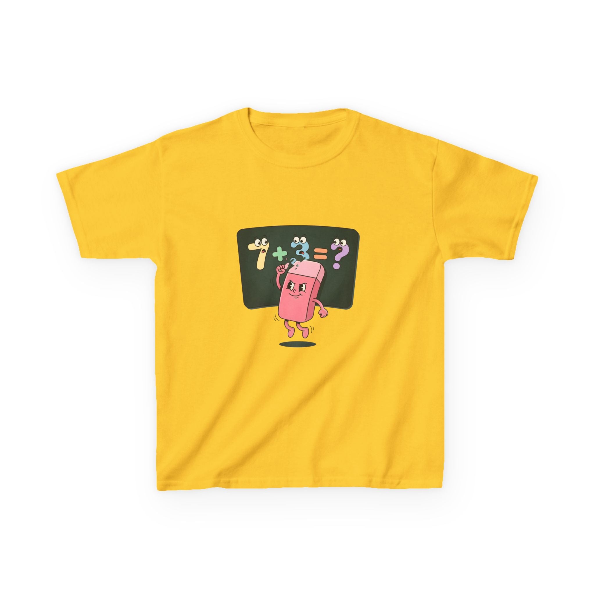 Kids Retro Math Tee - Playful Eraser Addition Problem