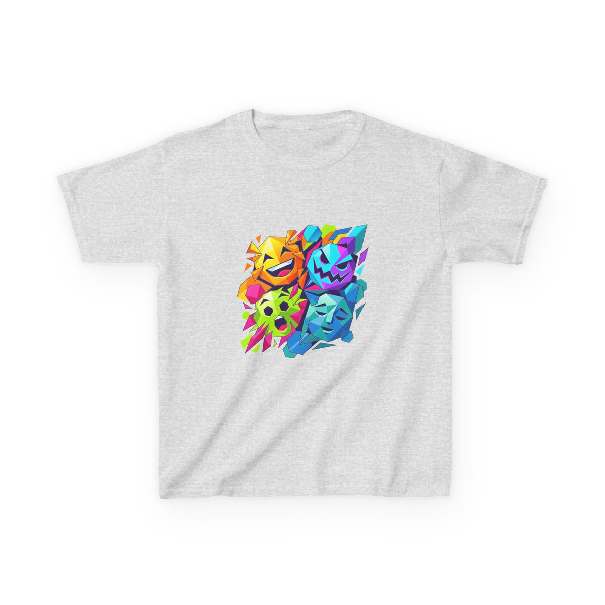 Kids T-Shirt - Vibrant Geometric Faces | Abstract Art