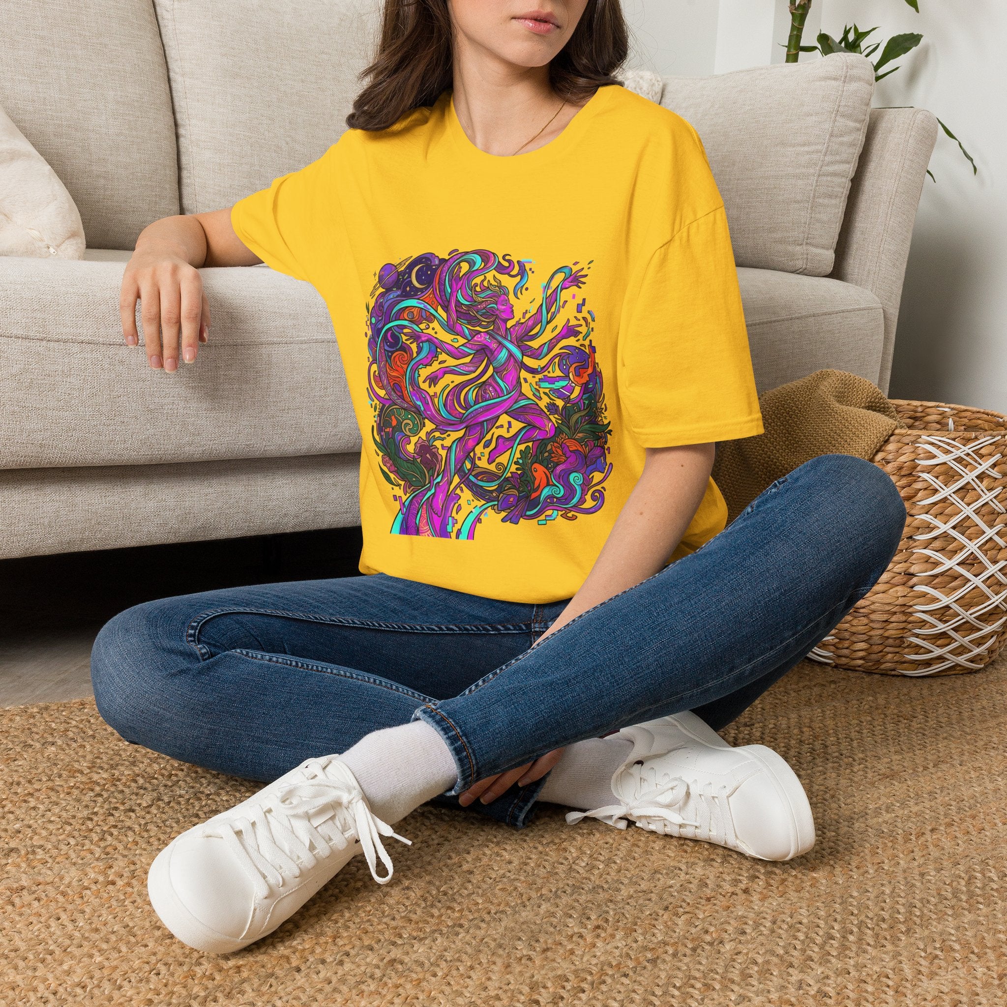 T-Shirt - Vibrant Psychedelic Cosmic Goddess Spiritual Flow
