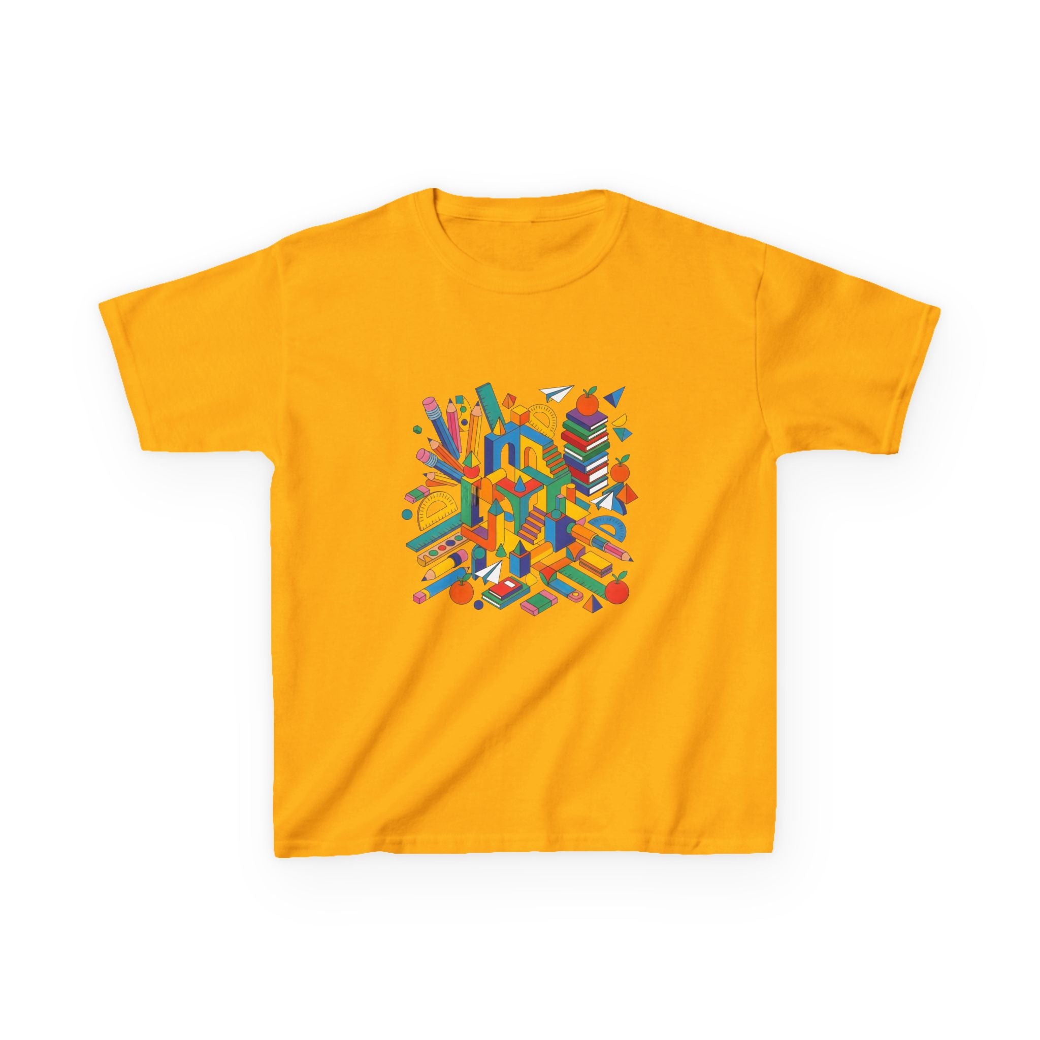 Kids T-Shirt - Abstract Geometric School Supplies | Back to School