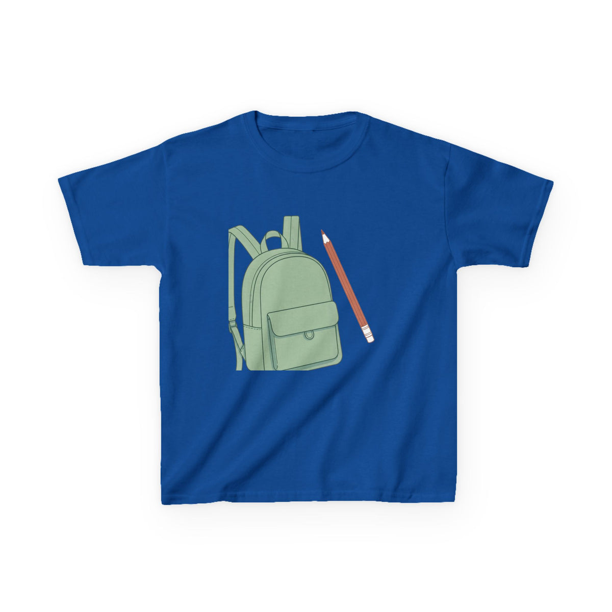 Kids Tee - Cartoon School Supplies Backpack Pencil | Back to School