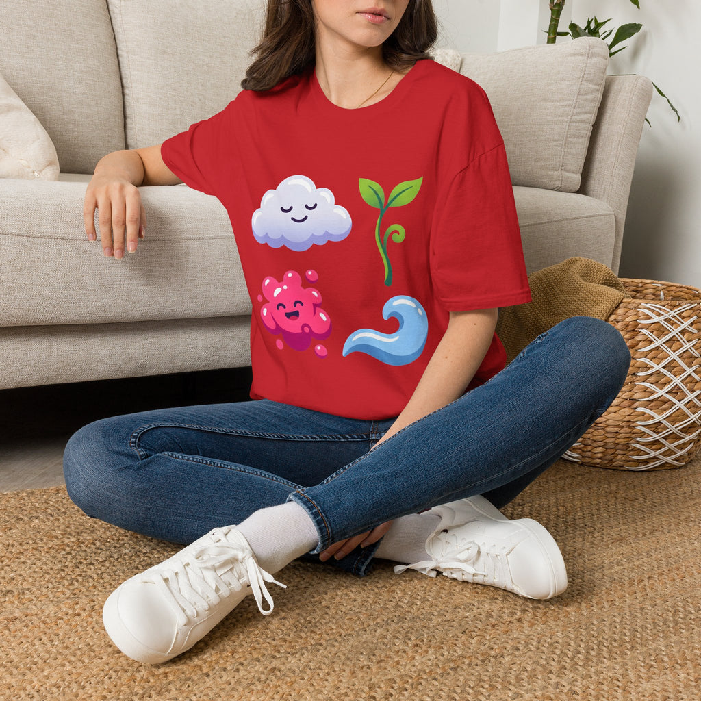 Cute Nature T-Shirt - Whimsical Cloud Sprout Wave Design | Unisex
