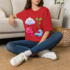 Cute Nature T-Shirt - Whimsical Cloud Sprout Wave Design | Unisex